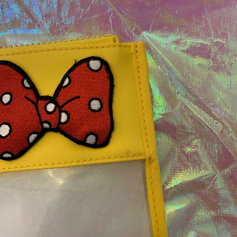 Stoney Clover Lane x Disney Minnie Mouse Fable Bow Flat Clear Pouch in Lemon - Picture 4 of 8